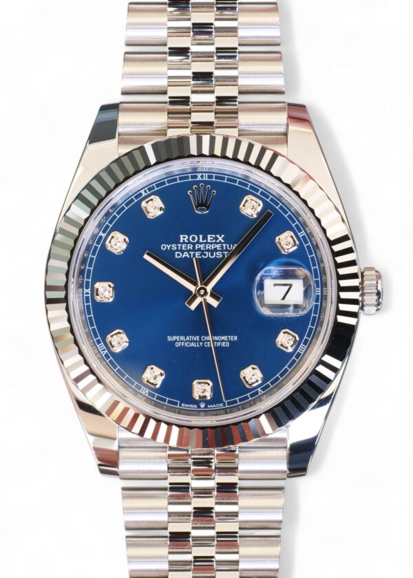 ROLEX DATEJUST 41 BLUE DIAMOND DIAL 126334 Calibre24 Luxury Watches