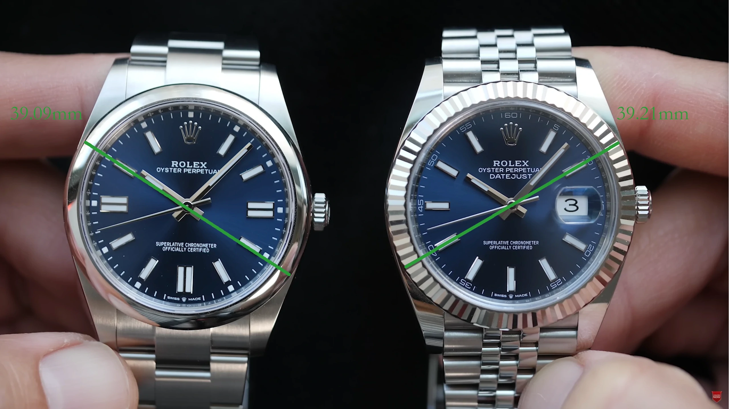 Rolex DJ41 vs OP41 case size 1