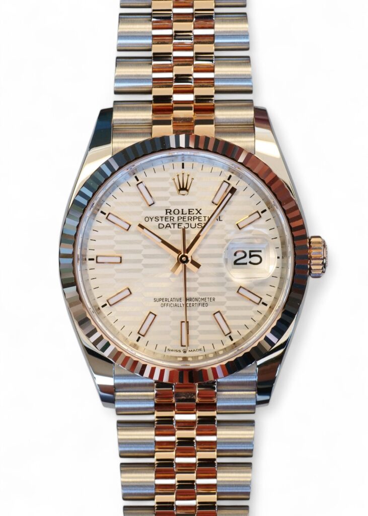 Rolex Datejust 36 silver fluted motif dial