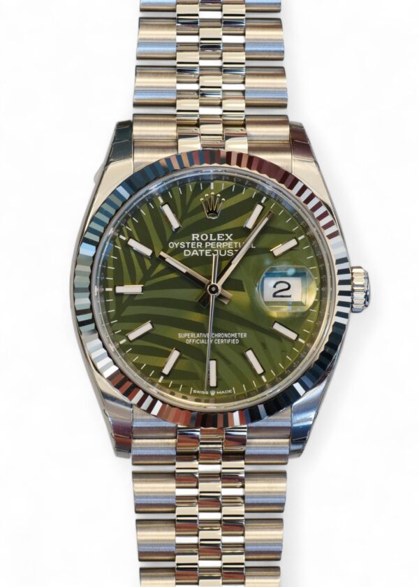 Rolex Datejust 36 Green Palm motif dialv