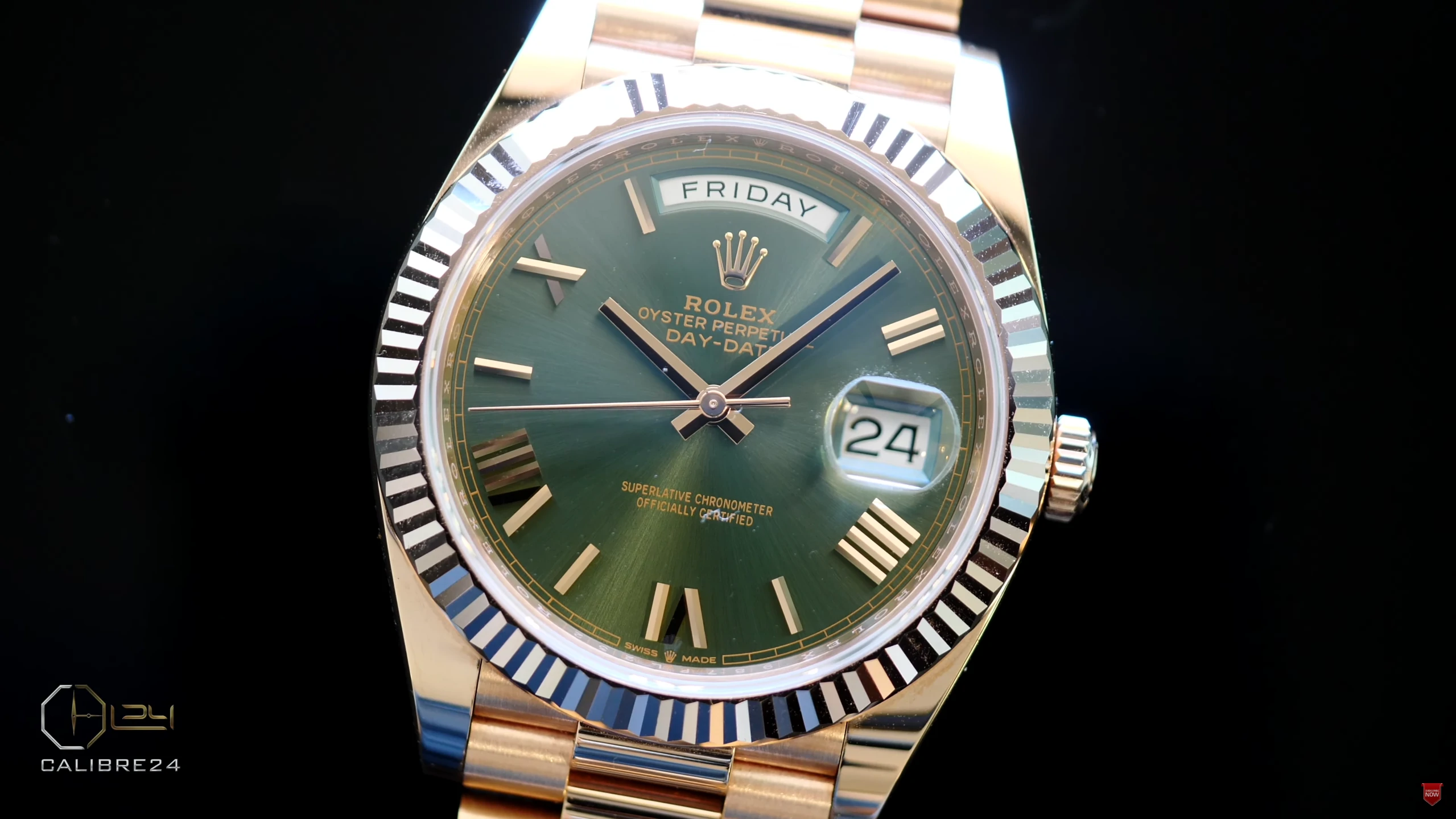 Rolex Day-Date 40 Olive Green Everose Case size