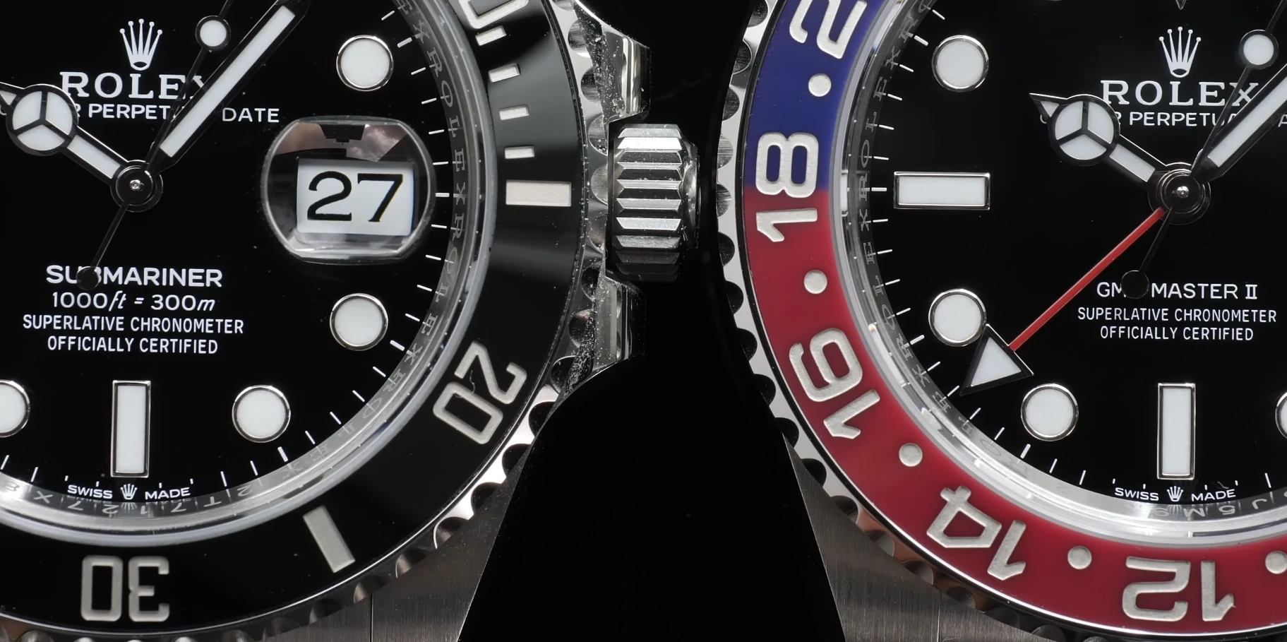 Dial Difference Rolex Submariner and Rolex GMT Master II