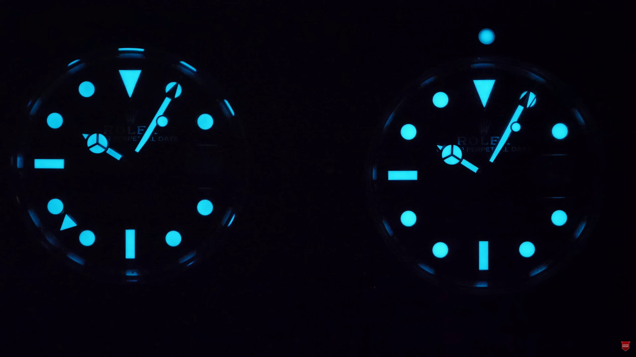 Rolex Submariner 41 vs Rolex GMT Master II Lume shots